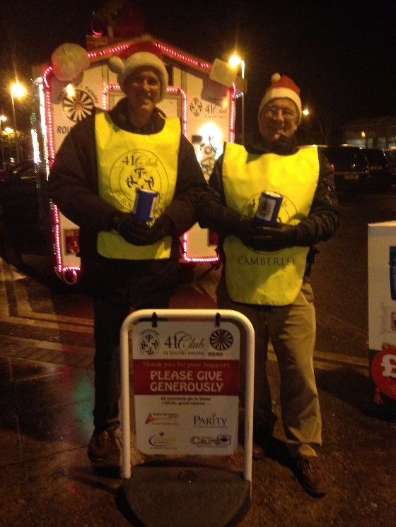 Christmas collection volunteers in high-visibility jackets